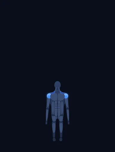 Cable Seated Lateral Raise, start position, with the working muscles highlighted