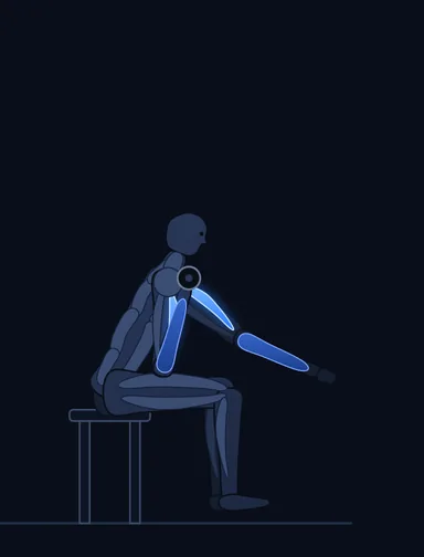 Concentration Curls, finish position, with the working muscles highlighted