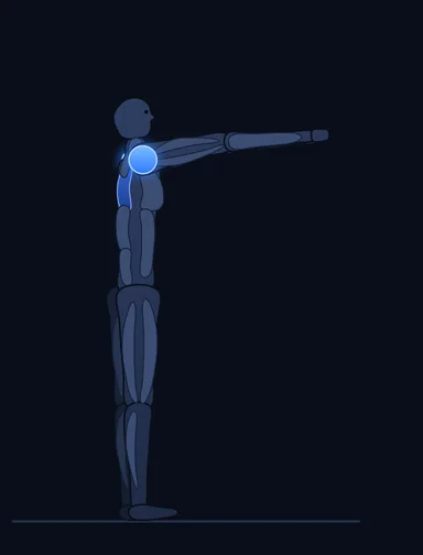Face Pull, start position, with the working muscles highlighted