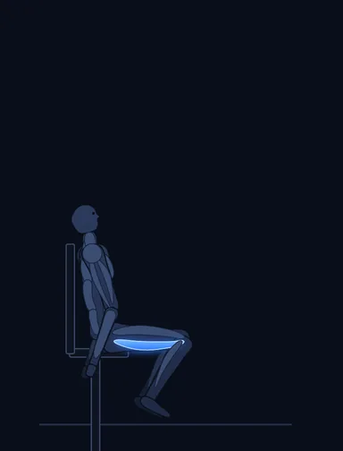 Seated Leg Curl, finish position, with the working muscles highlighted