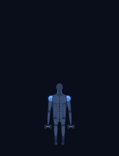 Seated Side Lateral Raise, start position, with the working muscles highlighted