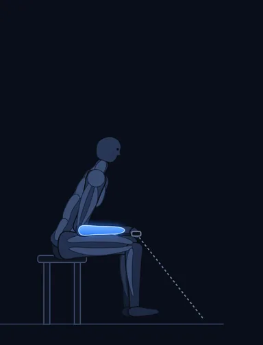 Seated Two-Arm Palms-Up Low-Pulley Wrist Curl, start position, with the working muscles highlighted